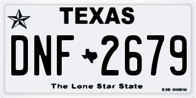 TX license plate DNF2679