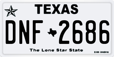 TX license plate DNF2686