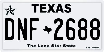 TX license plate DNF2688