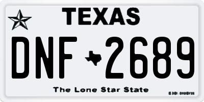 TX license plate DNF2689