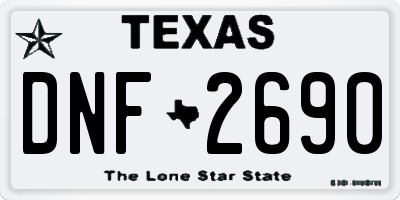 TX license plate DNF2690