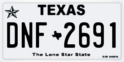 TX license plate DNF2691