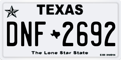 TX license plate DNF2692