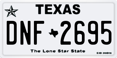 TX license plate DNF2695