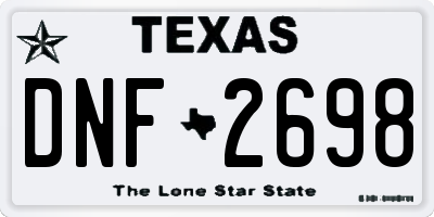 TX license plate DNF2698