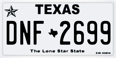 TX license plate DNF2699