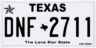 TX license plate DNF2711