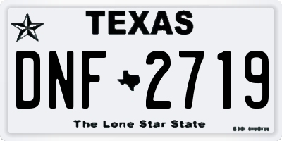 TX license plate DNF2719