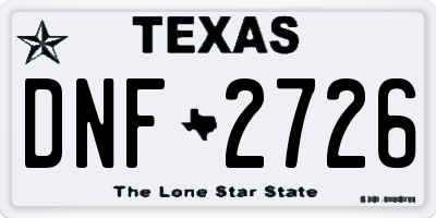 TX license plate DNF2726