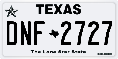 TX license plate DNF2727