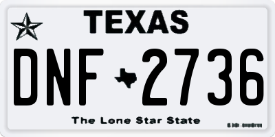 TX license plate DNF2736