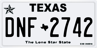 TX license plate DNF2742