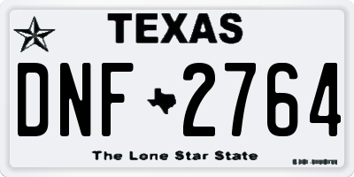 TX license plate DNF2764