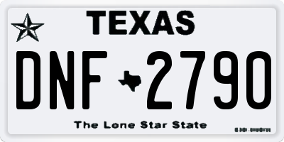 TX license plate DNF2790