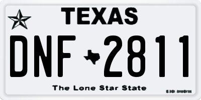 TX license plate DNF2811