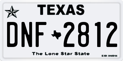 TX license plate DNF2812