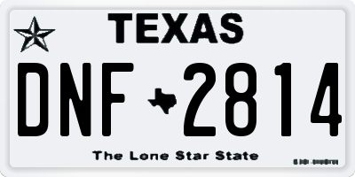 TX license plate DNF2814