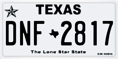 TX license plate DNF2817