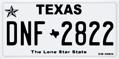 TX license plate DNF2822