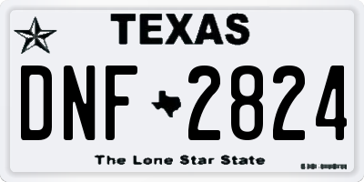 TX license plate DNF2824