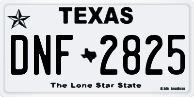TX license plate DNF2825