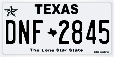 TX license plate DNF2845