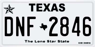 TX license plate DNF2846