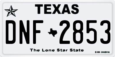 TX license plate DNF2853