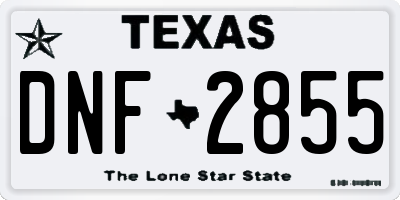 TX license plate DNF2855