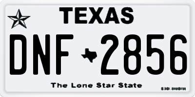 TX license plate DNF2856