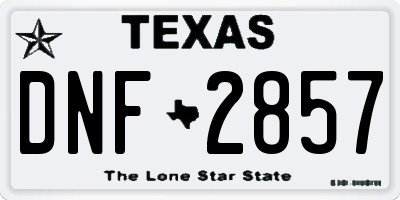 TX license plate DNF2857
