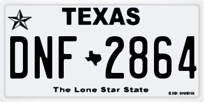 TX license plate DNF2864
