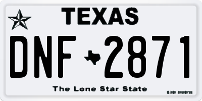 TX license plate DNF2871