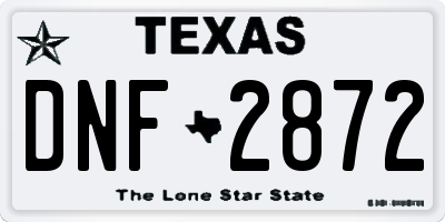 TX license plate DNF2872