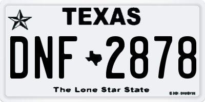 TX license plate DNF2878