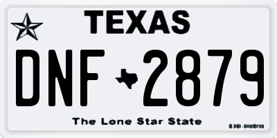 TX license plate DNF2879