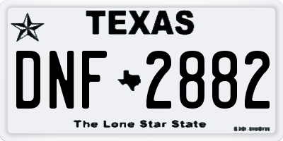 TX license plate DNF2882