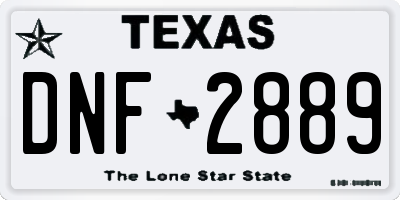 TX license plate DNF2889