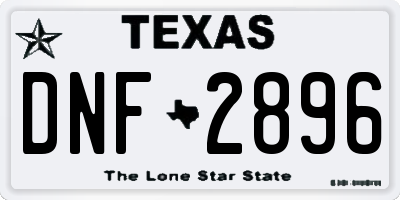 TX license plate DNF2896