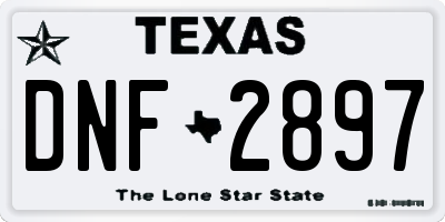 TX license plate DNF2897