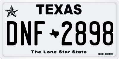 TX license plate DNF2898