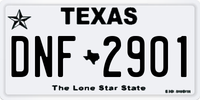 TX license plate DNF2901