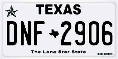 TX license plate DNF2906
