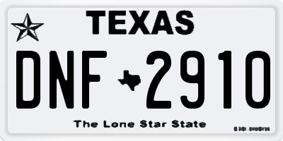 TX license plate DNF2910