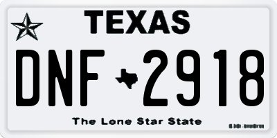 TX license plate DNF2918