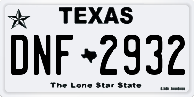 TX license plate DNF2932
