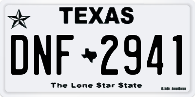 TX license plate DNF2941