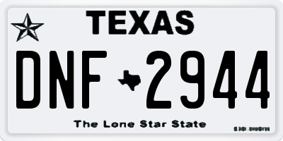 TX license plate DNF2944