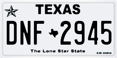 TX license plate DNF2945