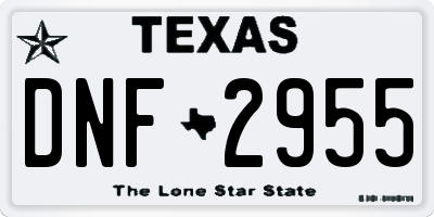 TX license plate DNF2955